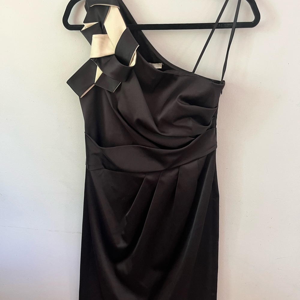 Max & Cleo Black Asymmetrical One Shoulder Cocktail Dress